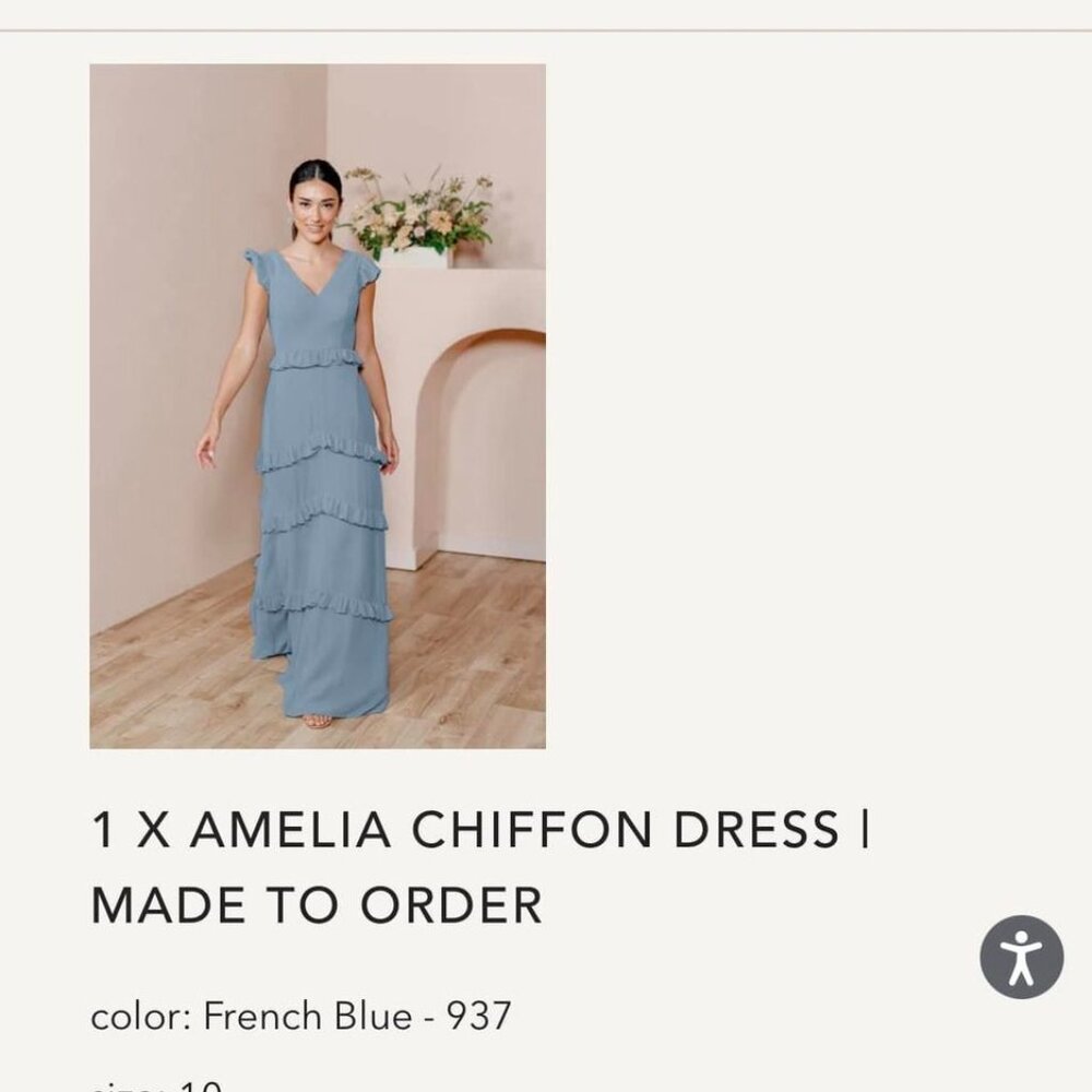 Revelry Amelia Chiffon Dress in French Blue